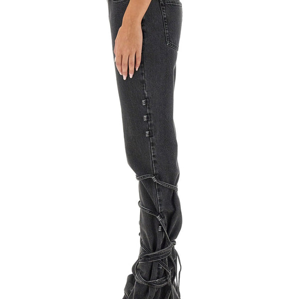 Alexander McQueen Jeans? Alexander Mcqueen Women Jeans With Knotted Detail Classic Everyday Designer Jeans