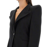 Close-up of Alexander McQueen jackets hardware and fine stitching