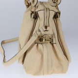 Side view of Chloe shoulder bag Beige premium designer bag