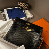 Side view of smart structured handbag