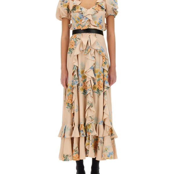 Alexander McQueen Dresses? Alexander Mcqueen Women Floral Print Ruched Silk Dress Luxury Party Occasion Dress