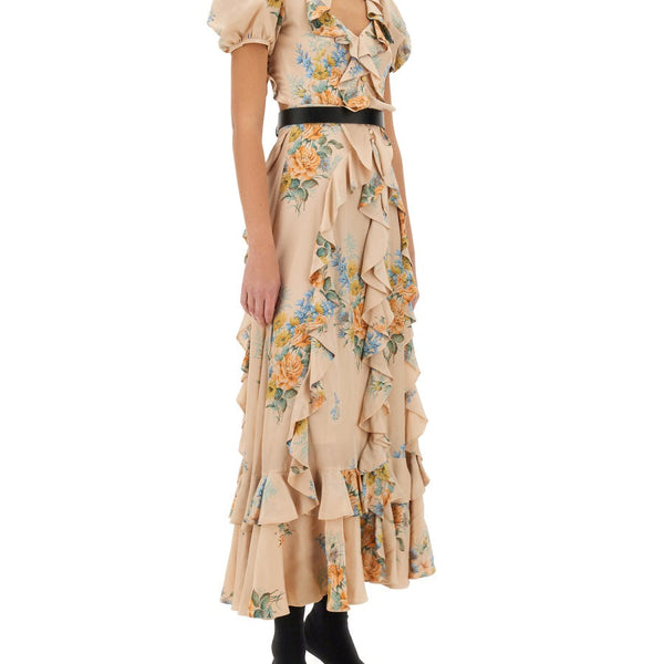 Alexander McQueen Dresses? Alexander Mcqueen Women Floral Print Ruched Silk Dress Luxury Party Occasion Dress