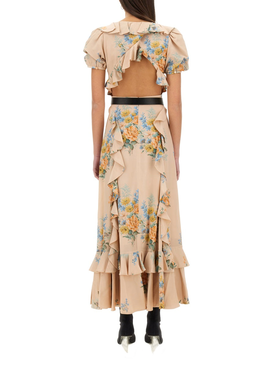 Alexander McQueen Dresses? Alexander Mcqueen Women Floral Print Ruched Silk Dress Luxury Party Occasion Dress