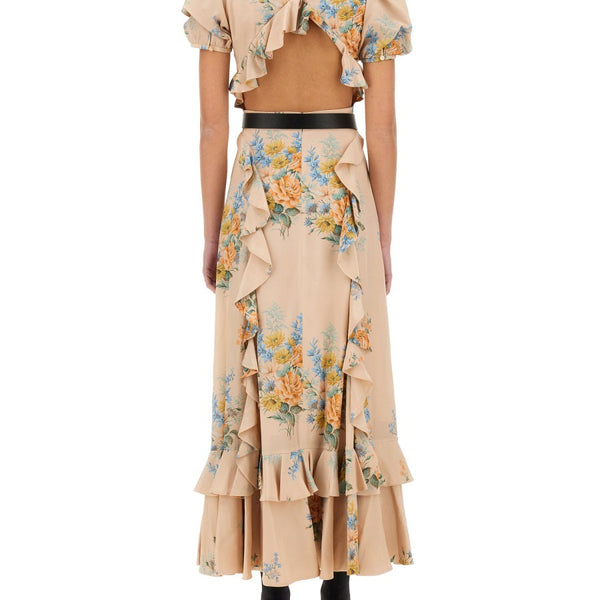 Alexander McQueen Dresses? Alexander Mcqueen Women Floral Print Ruched Silk Dress Luxury Party Occasion Dress