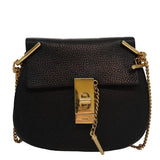Side view of Chloe shoulder bag Black premium designer bag