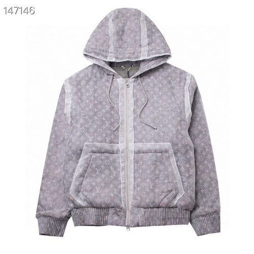 Front view of Louis Vuitton luxury clothing with tailored silhouette
