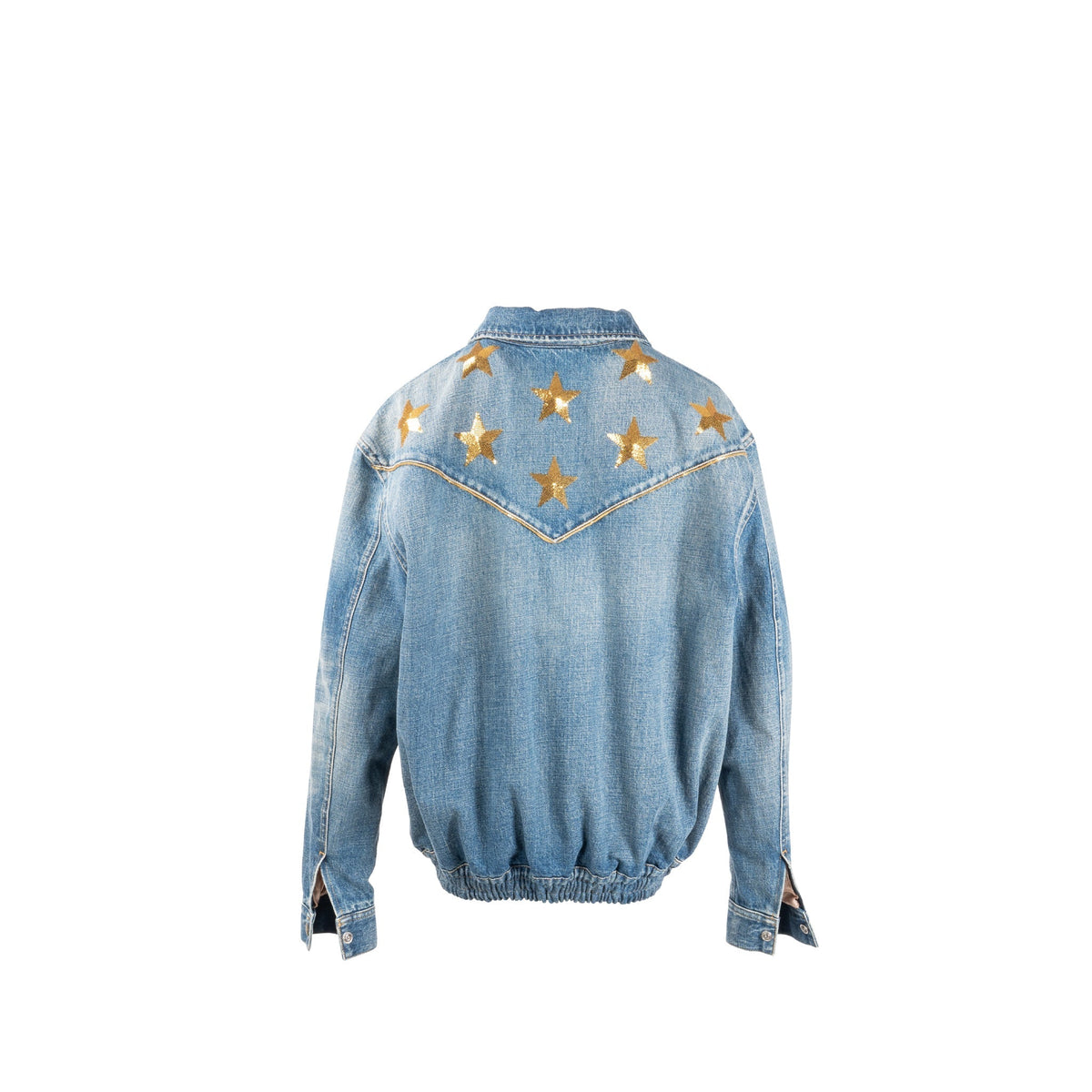 Celine Jackets? Celine Size M Star Detailed Teddy Denim Jacket Cotton Blue Stylish Everyday Designer Outerwear