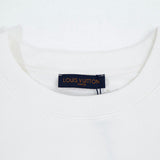 Flat lay presentation of Louis Vuitton luxury clothing with signature branding