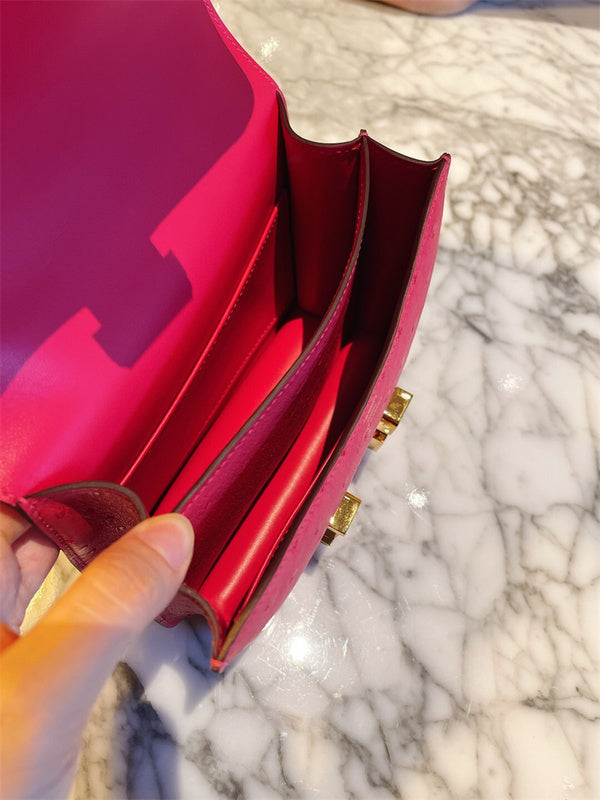 Side view of timeless structured handbag