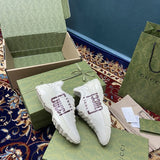 Gucci neutral cream luxury sneakers view 5 breathable knit upper