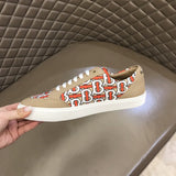 Burberry Camel Slip-On Sneakers - Angled View