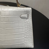 Close-up detail of polished bag design