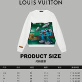 Side profile of Louis Vuitton luxury clothing with signature branding