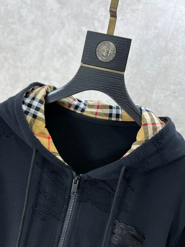 Close-up of Burberry designer clothing craftsmanship
