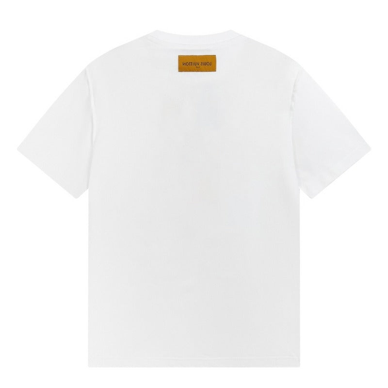 Close-up detail shot of Louis Vuitton cotton t-shirt with everyday silhouette
