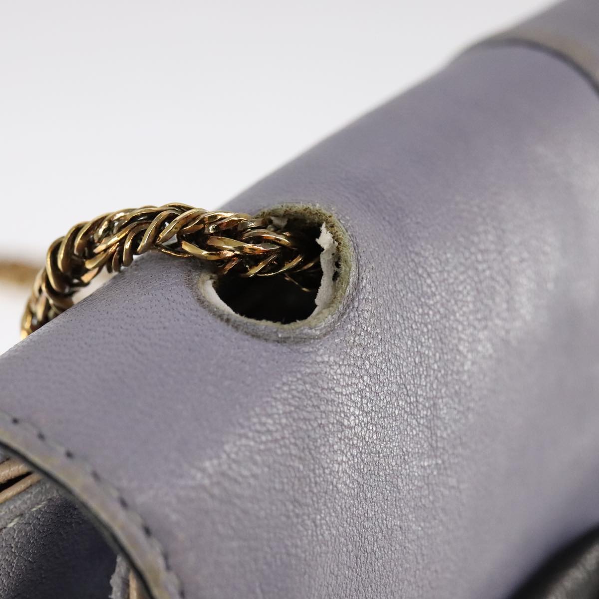 Chloe authentic luxury shoulder bag Purple leather craftsmanship