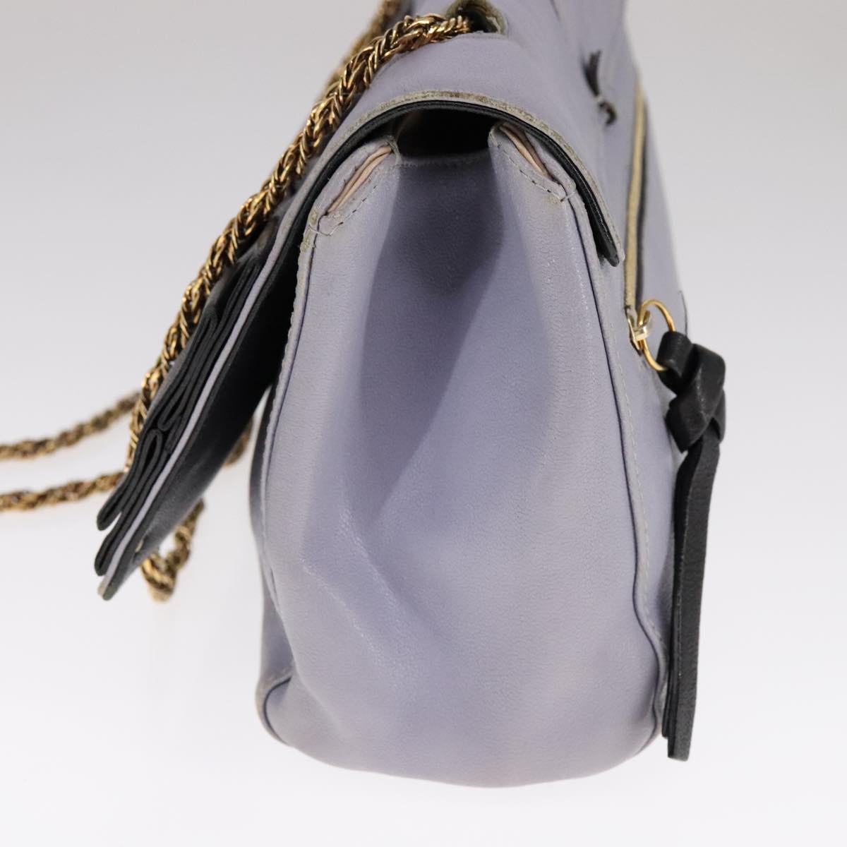 Chloe authentic luxury shoulder bag Purple leather craftsmanship