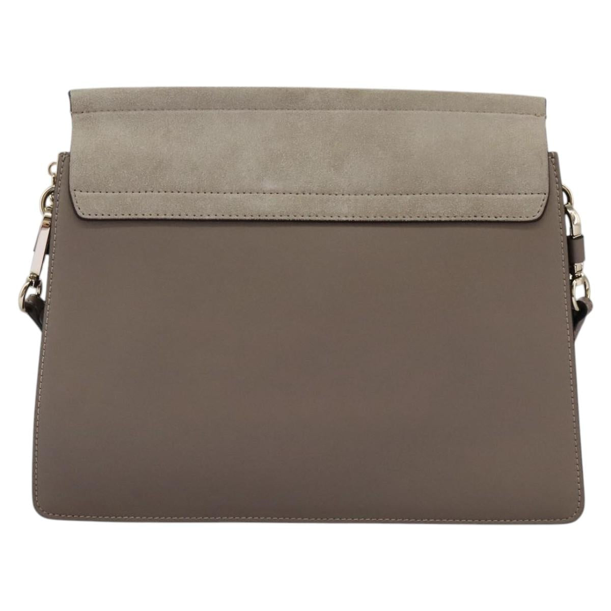 Side view of Chloe shoulder bag Gray premium designer bag
