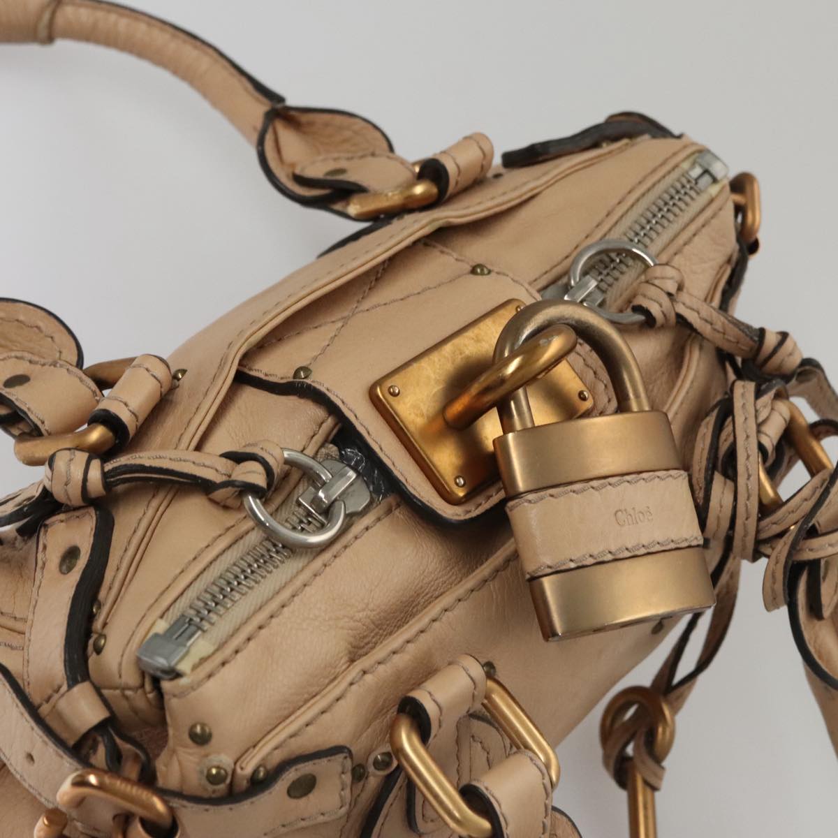 Chloe designer handbag leather closeup detail