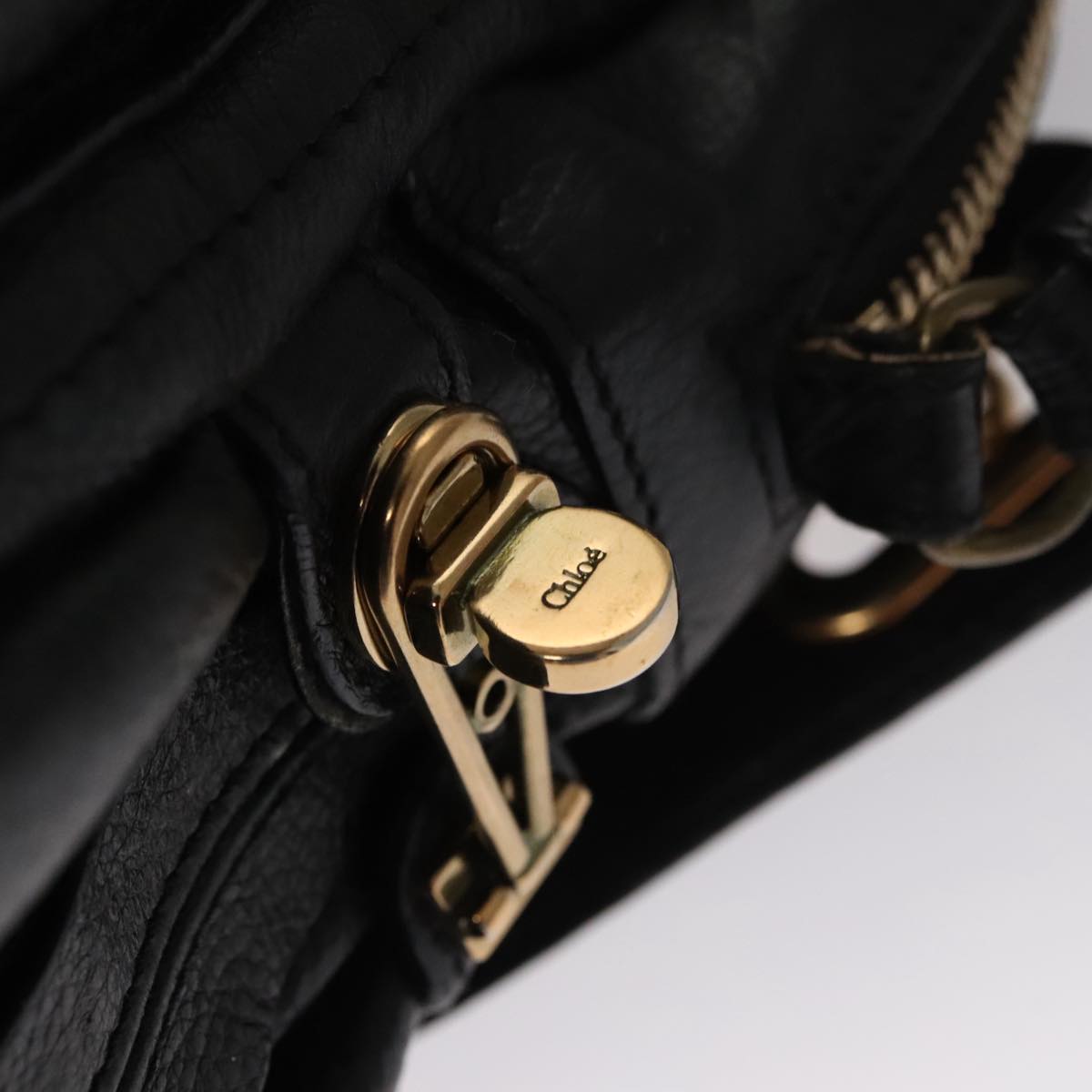 Chloe authentic luxury handbag Black leather craftsmanship