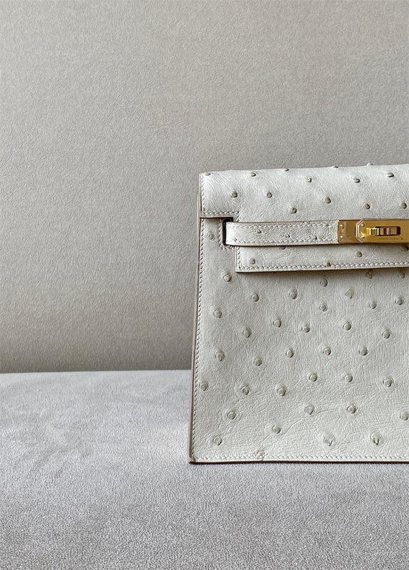 Side view of structured structured handbag