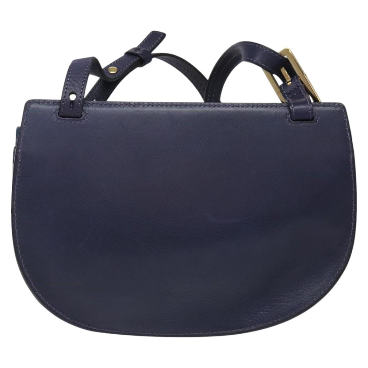 Side view of Chloe shoulder bag Blue premium designer bag