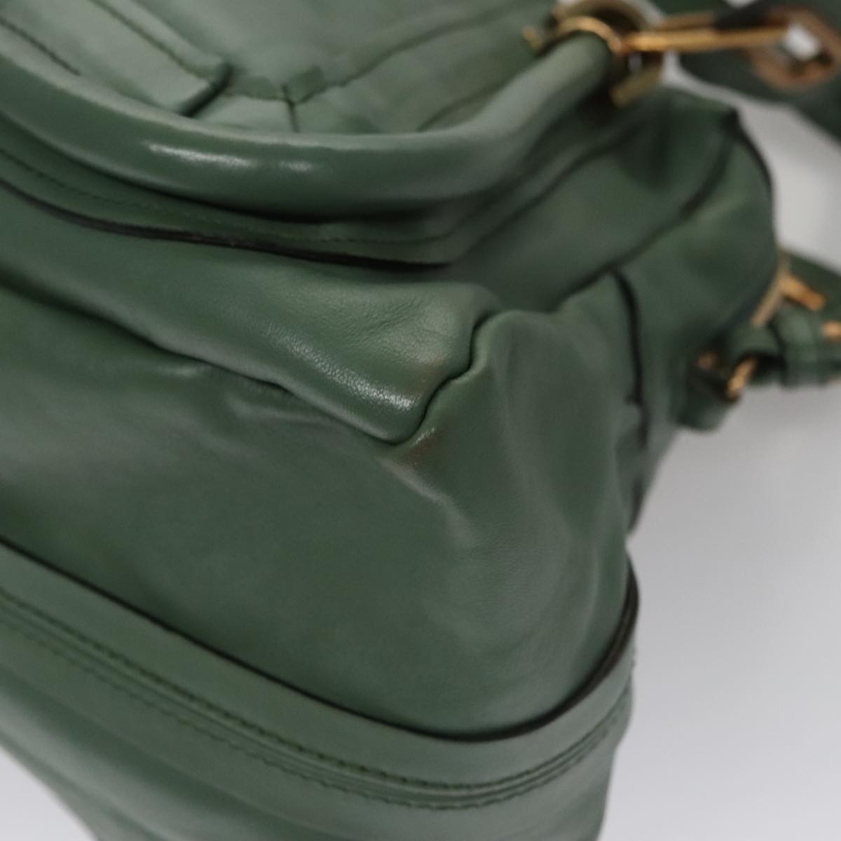 Side view of Chloe handbag Green premium designer bag