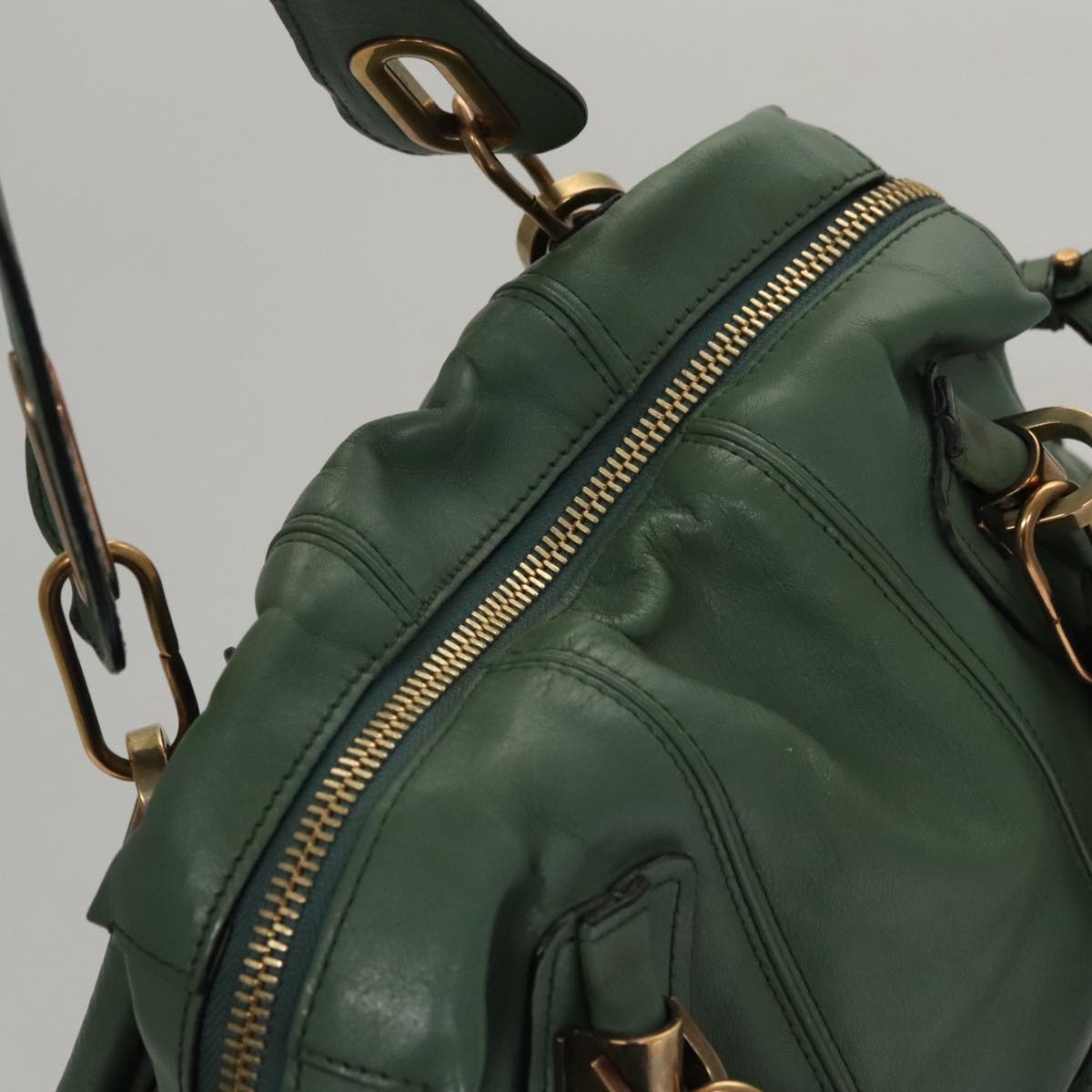 Side view of Chloe handbag Green premium designer bag