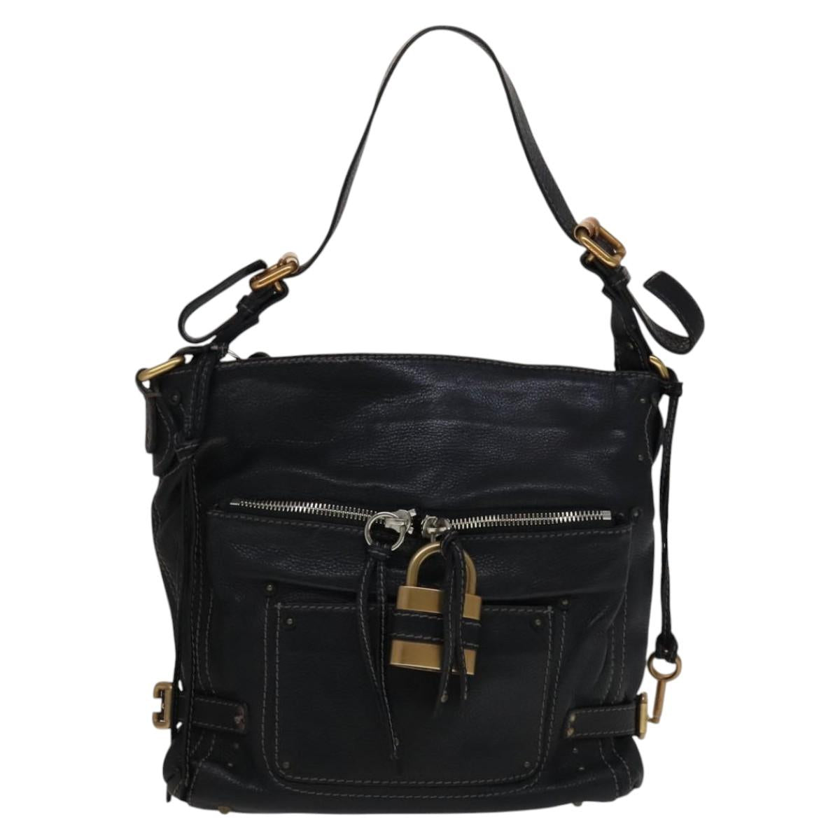Side view of Chloe shoulder bag Black premium designer bag