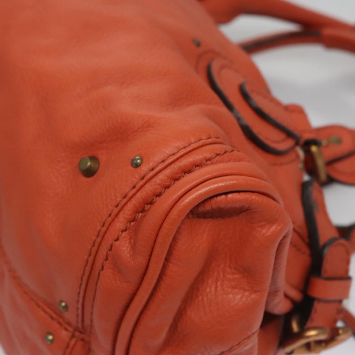 Chloe authentic luxury handbag Orange leather craftsmanship