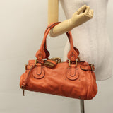 Chloe authentic luxury handbag Orange leather craftsmanship