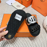 Hermes sandals Style 215 - logo and branding close-up