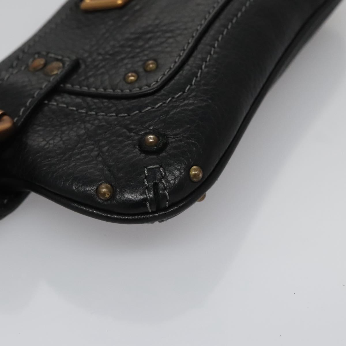Side view of Chloe pouch Black premium designer bag