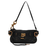 Side view of Chloe pouch Black premium designer bag
