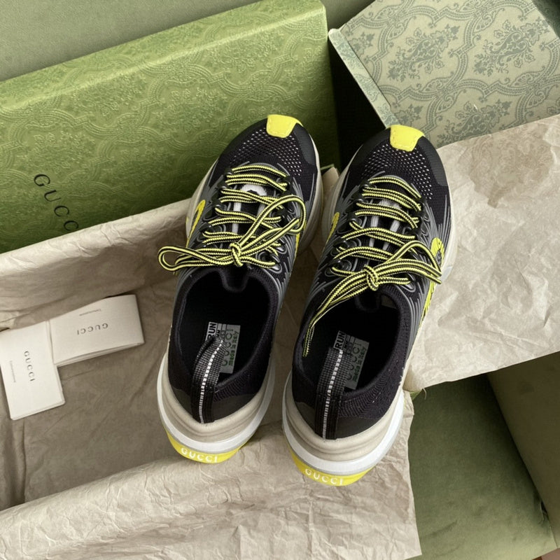 Gucci sneakers detailed view showing premium designer craftsmanship