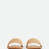 Close-up of Bottega Veneta flats hardware and fine stitching