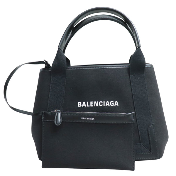 Balenciaga Navy Cabas Handbag | Luxury Canvas Tote Bag