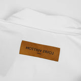 Side profile of Louis Vuitton luxury clothing with monogram-inspired silhouette