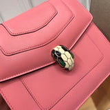 Polished Vegan Leather Handbag - Signature Hardware Accents | Women's Everyday Carry Handbag #1760 - side angle view (image 2) of designer-inspired handbag