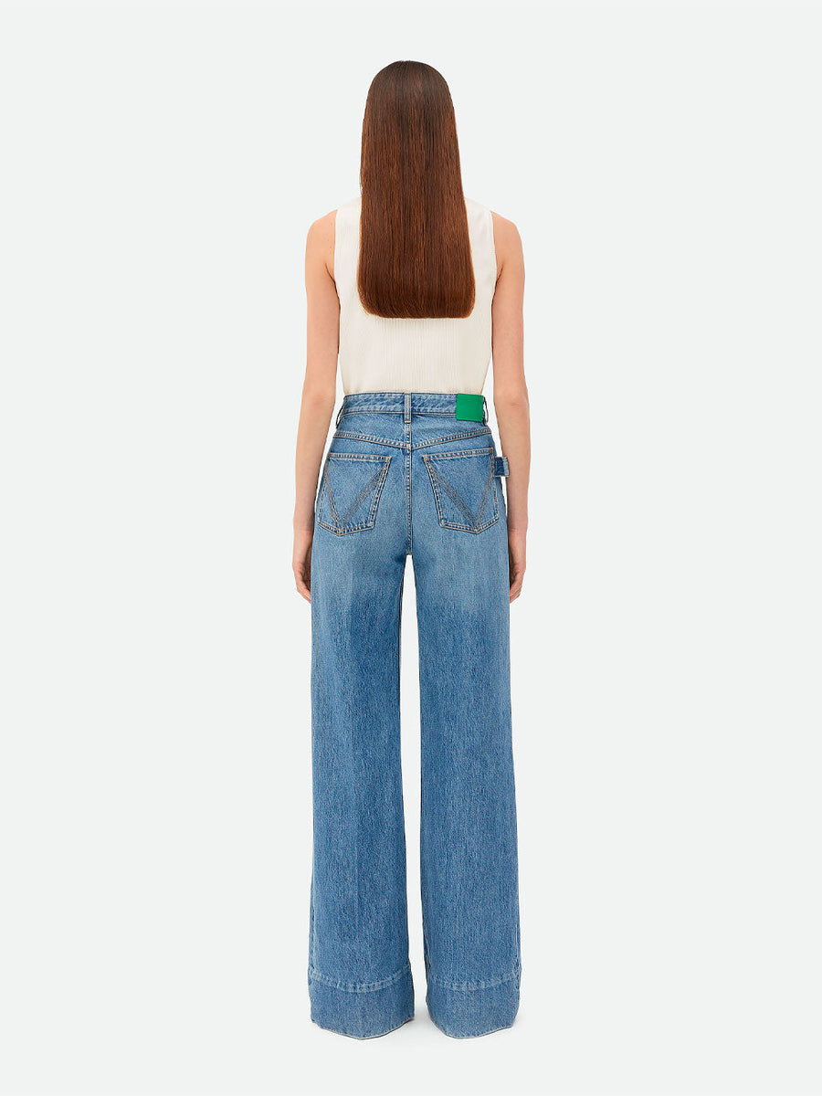 Bottega Veneta Jeans? Bottega Veneta Women Jeans Vintage Indigo Gamba Ampia Premium Designer Denim Jeans