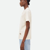 Close-up of Bottega Veneta tee shirts hardware and fine stitching