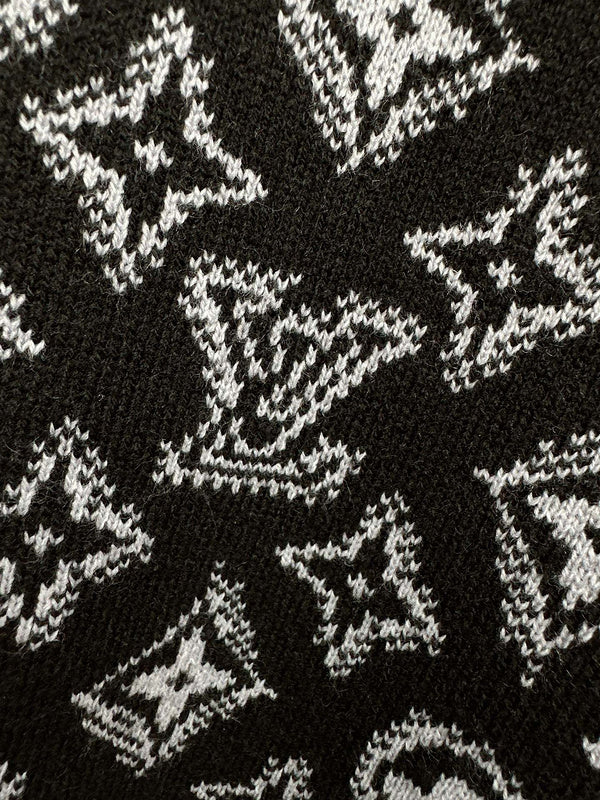 Full styled look of Louis Vuitton luxury clothing with logo-detail design