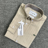Back view of Lacoste luxury clothing with monogram-inspired silhouette