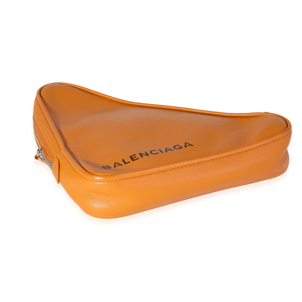 Balenciaga Orange Calfskin M Triangle Pouch | Premium Designer Piece