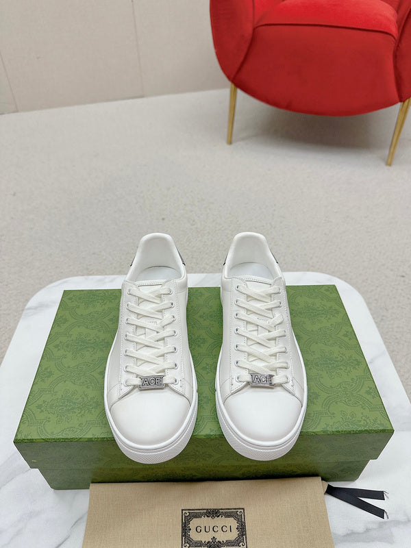 Side profile of Gucci all-black sneakers cushioned comfort fit
