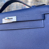 Side view of modernist structured handbag