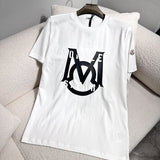 Front view of Moncler luxury clothing with monogram-inspired silhouette