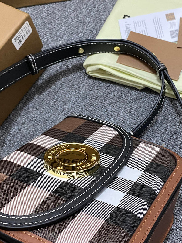 Statement Vegan Leather Handbag - Modern Structured Build | Women's Luxury Handbag #1150 - hardware and detail close-up (image 5) of designer-inspired handbag