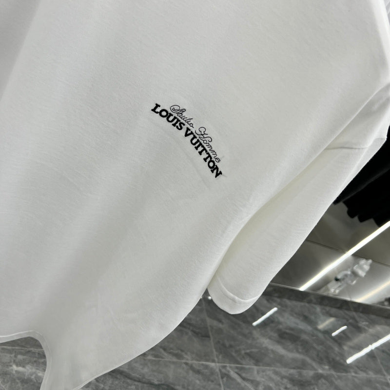 Flat lay presentation of Louis Vuitton cotton t-shirt with relaxed-fit cut