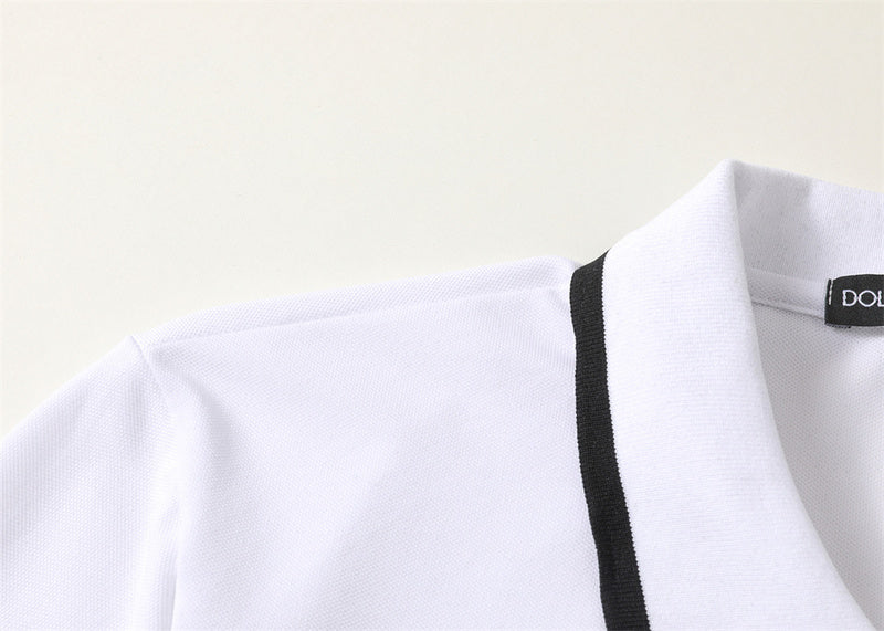 Flat lay presentation of Polo cotton polo shirt with logo-detail design